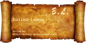 Balika Leona névjegykártya